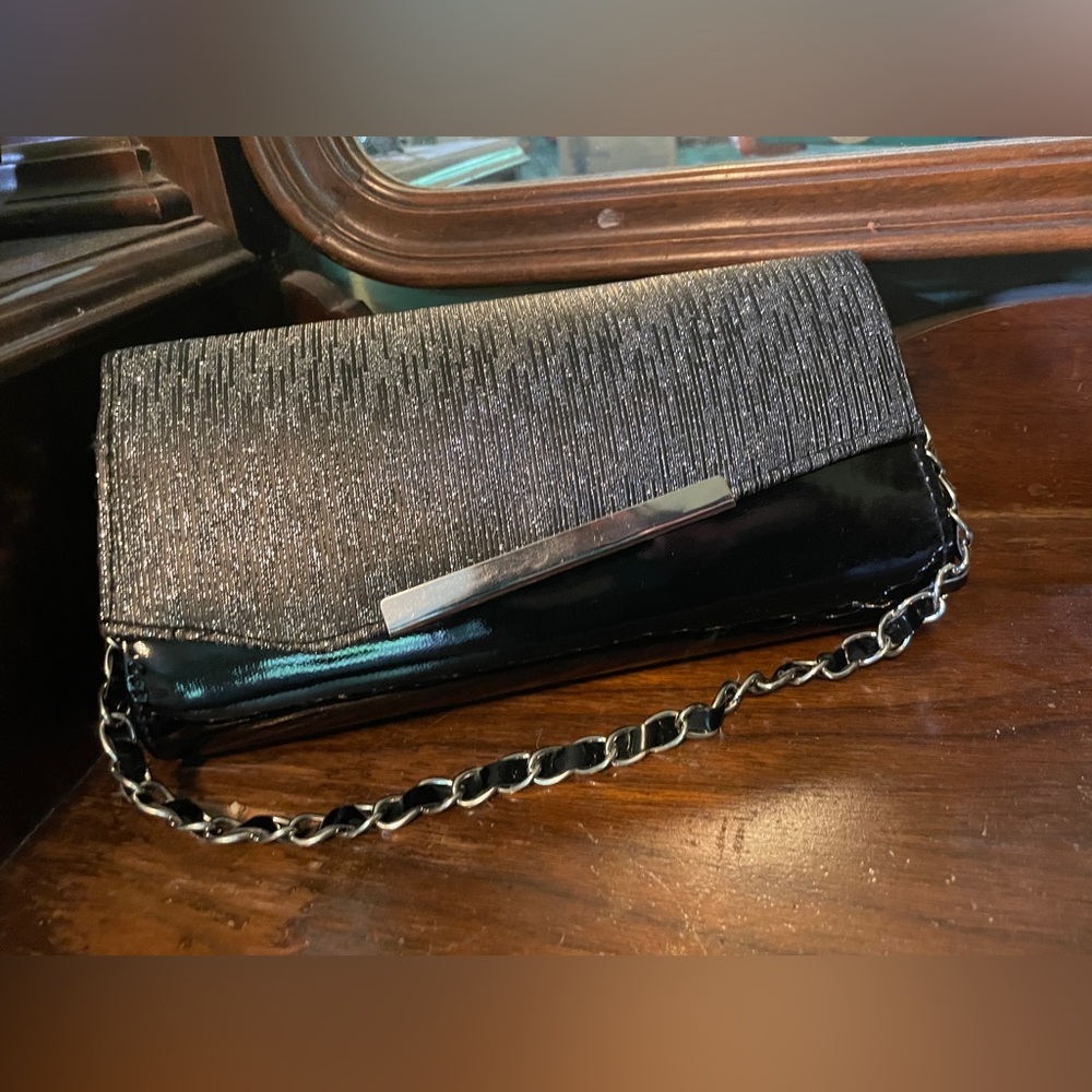 Clutch - Dressy Patent Leather and Silver